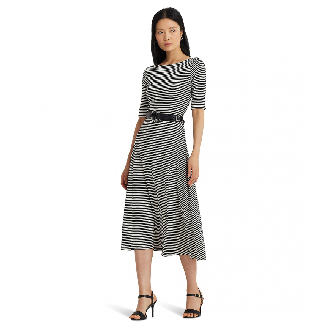Robe Midi 'Striped Stretch' pour Femmes