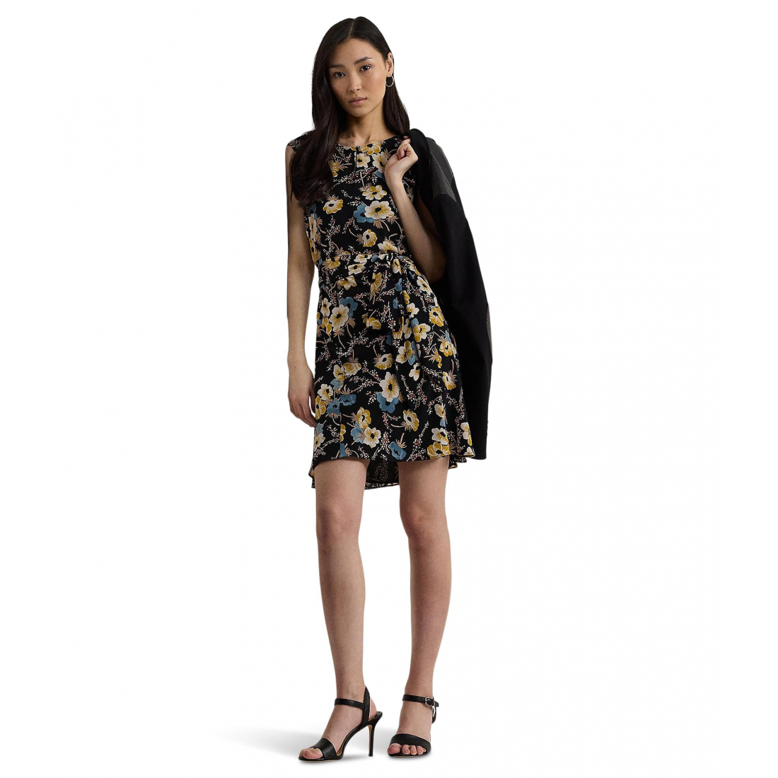 Robe mini 'Floral Bubble Crepe Cap-Sleeve' pour Femmes