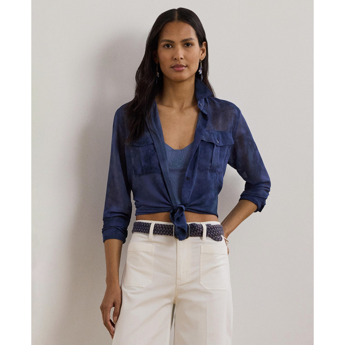 Chemise 'Classic-Fit Print Chiffon Shirt' pour Femmes