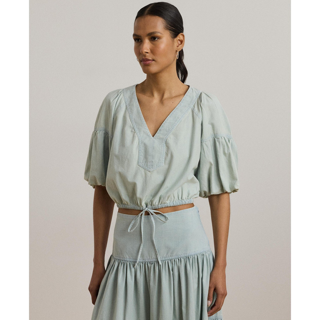 Blouse 'Chambray Cropped' pour Femmes