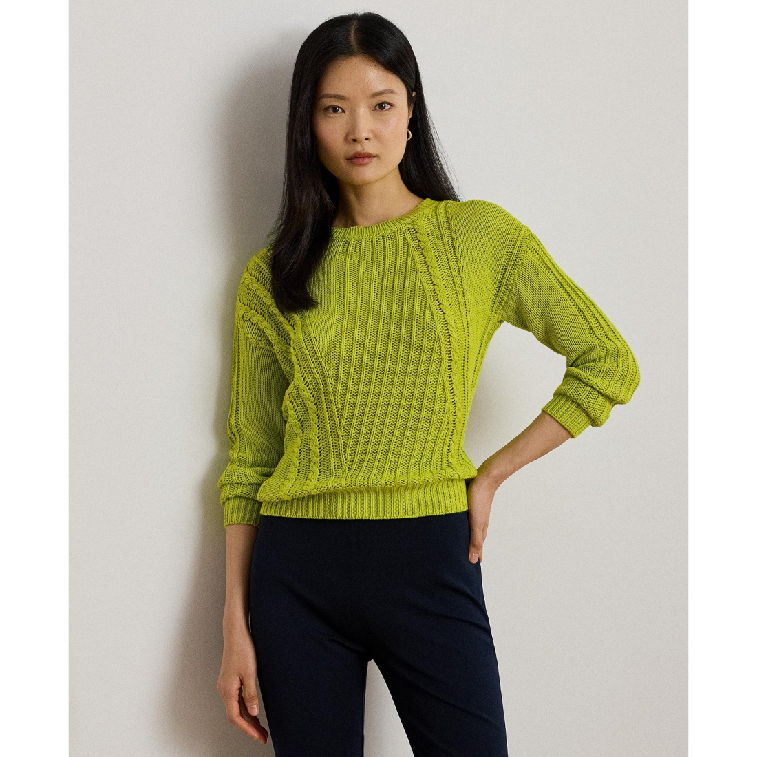 Pull à manches 3/4 'Pointelle-Knit' pour Femmes