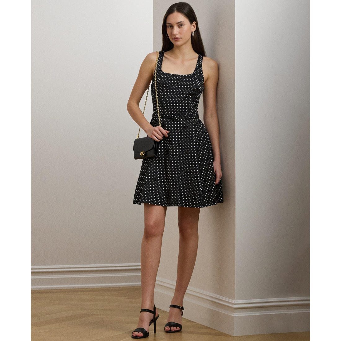 Robe de cocktail 'Polka-Dot Belted Faille' pour Femmes