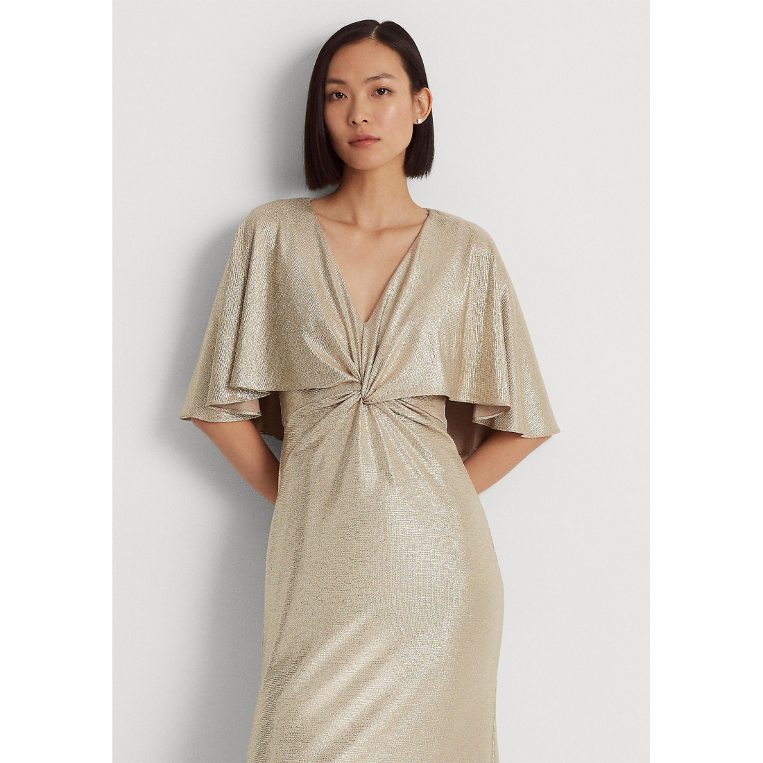 Robe de soirée 'Foil-Print Cape' pour Femmes