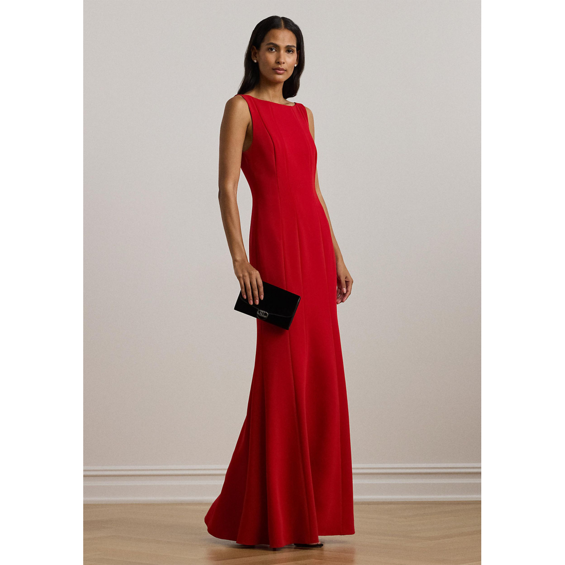 Robe de soirée 'Double-Faced Crepe Boat Neck' pour Femmes