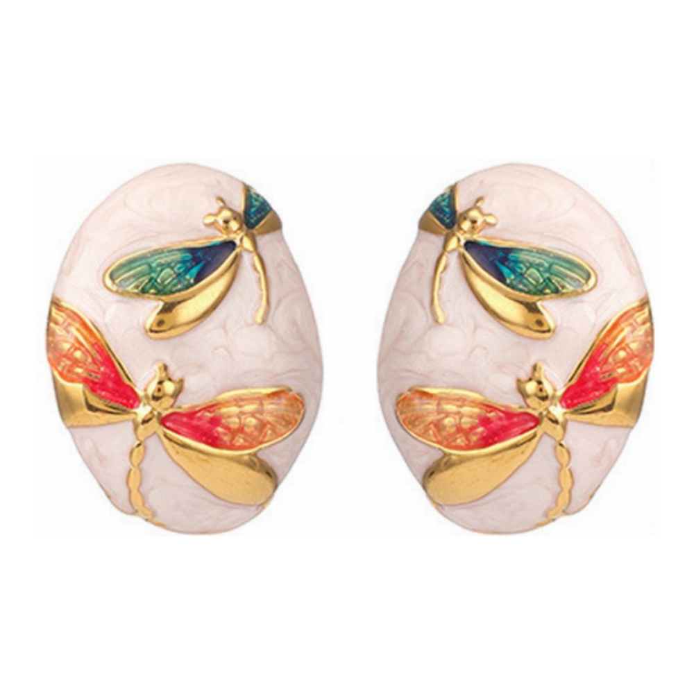 Boucles d'oreilles 'Enamel Dragonfly Oval Shaped Stud' pour Femmes
