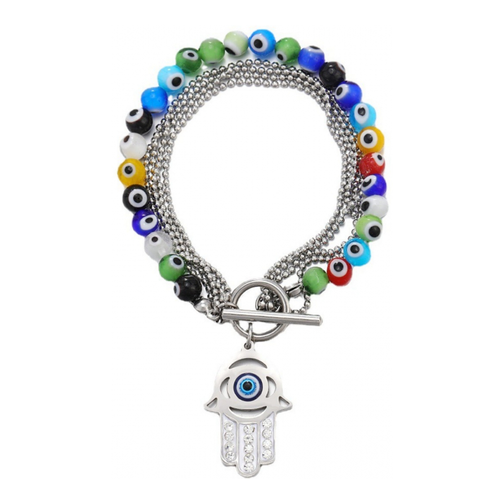 Women's 'Evil Eye Detail Hamsa Hand Charm' Bracelet