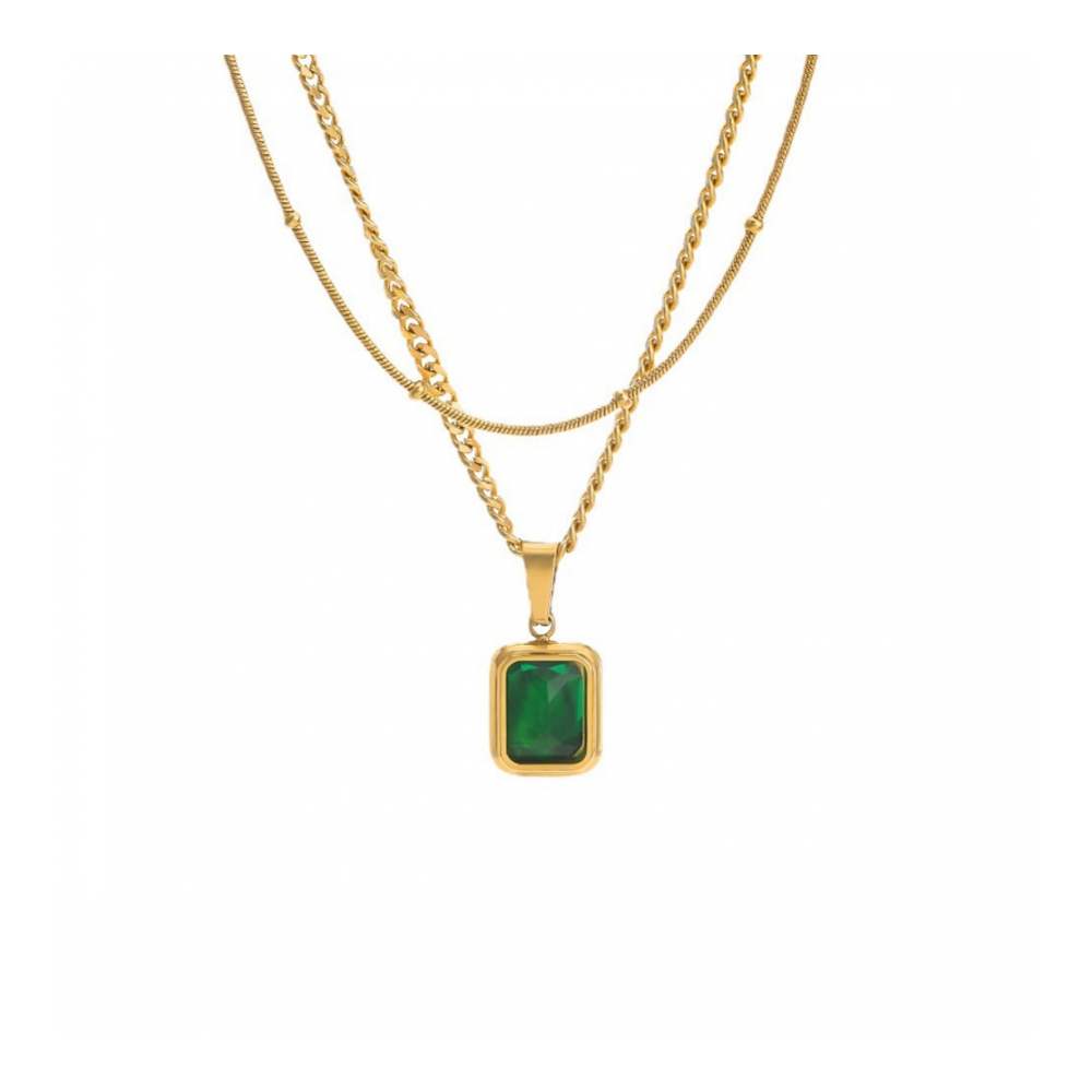 Collier 'Classic 2-layer Emerald' pour Femmes