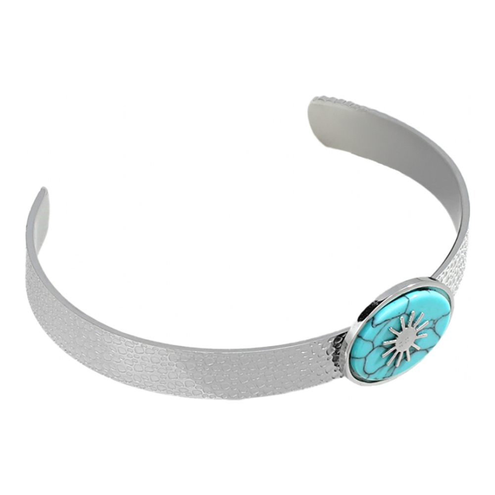 Women's 'Turquoise Stone Open' Adjustable Bracelet