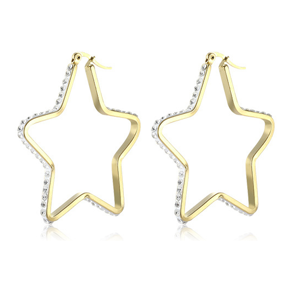 Boucles d'oreilles 'Open Star Pave Hoop L' pour Femmes