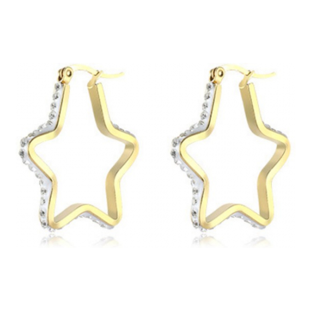 Boucles d'oreilles 'Open Star Pave Hoop S' pour Femmes