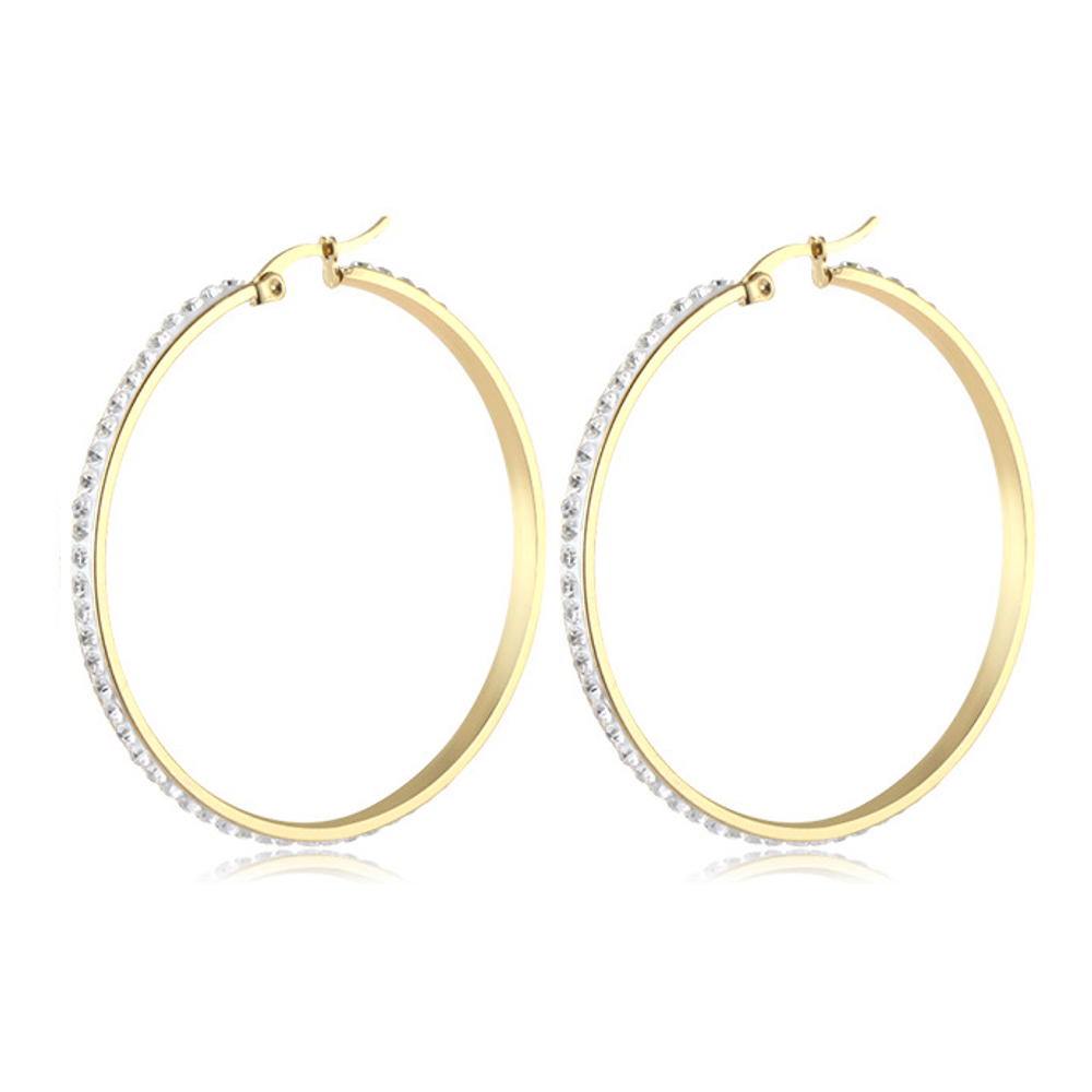 Boucles d'oreilles 'Brilliant Stone Hoop L' pour Femmes