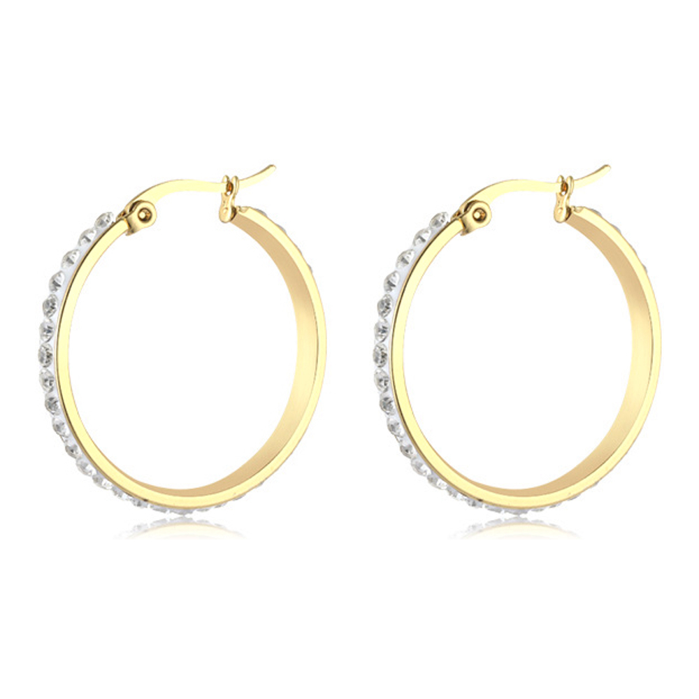 Boucles d'oreilles 'Brilliant Stone Hoop M' pour Femmes