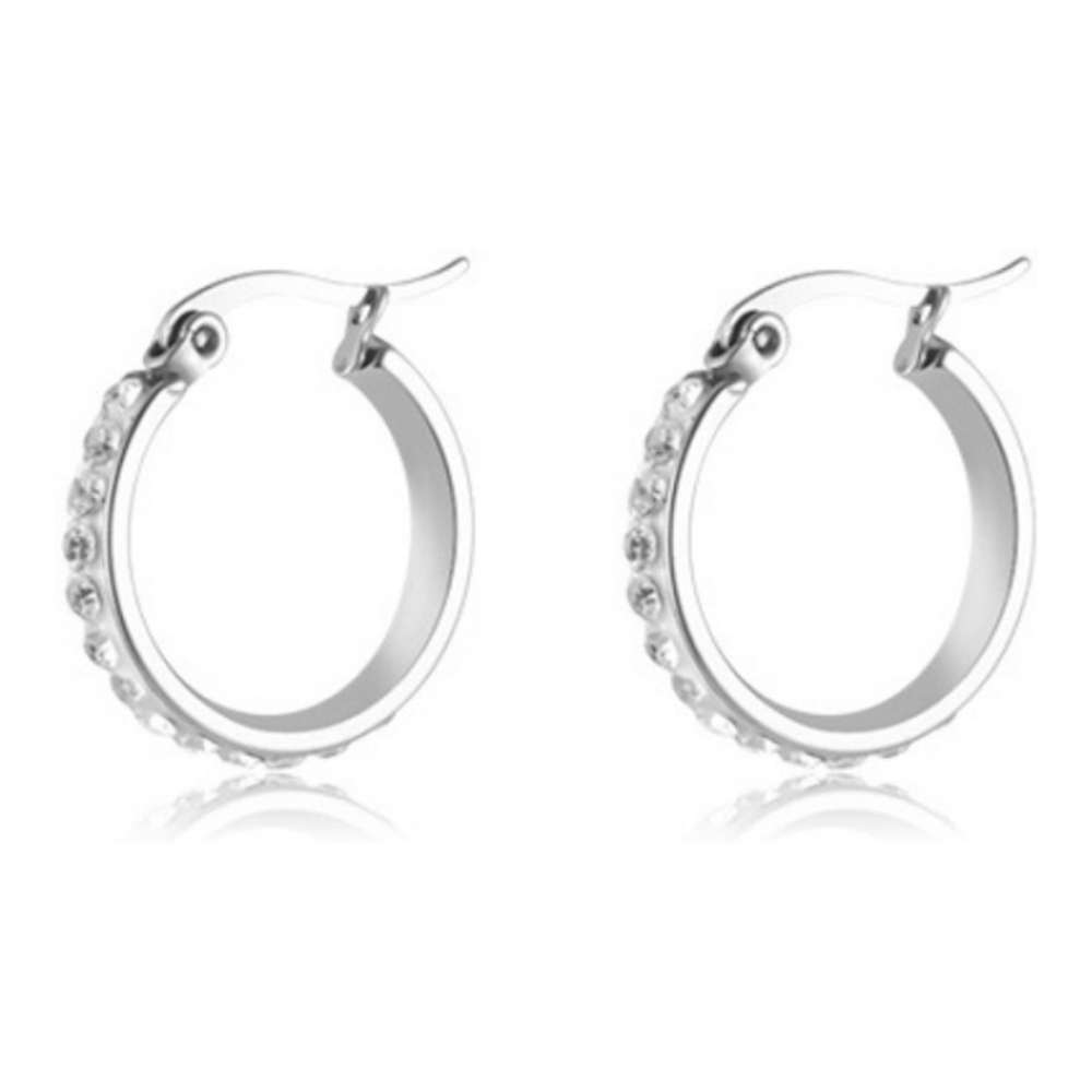 Boucles d'oreilles 'Brilliant Stone Hoop S' pour Femmes