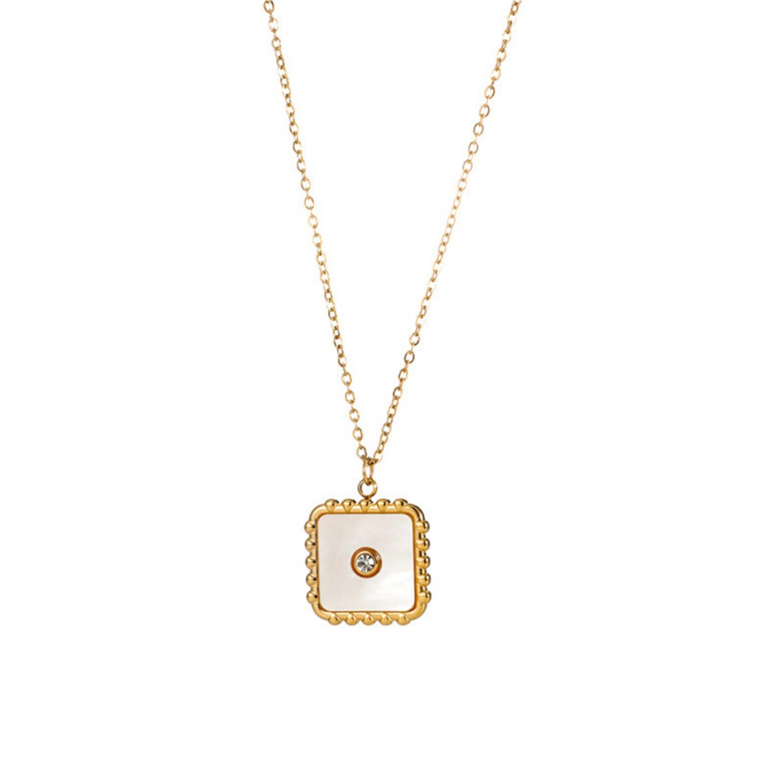Women's 'Celestial Square Charm Seashell' Necklace
