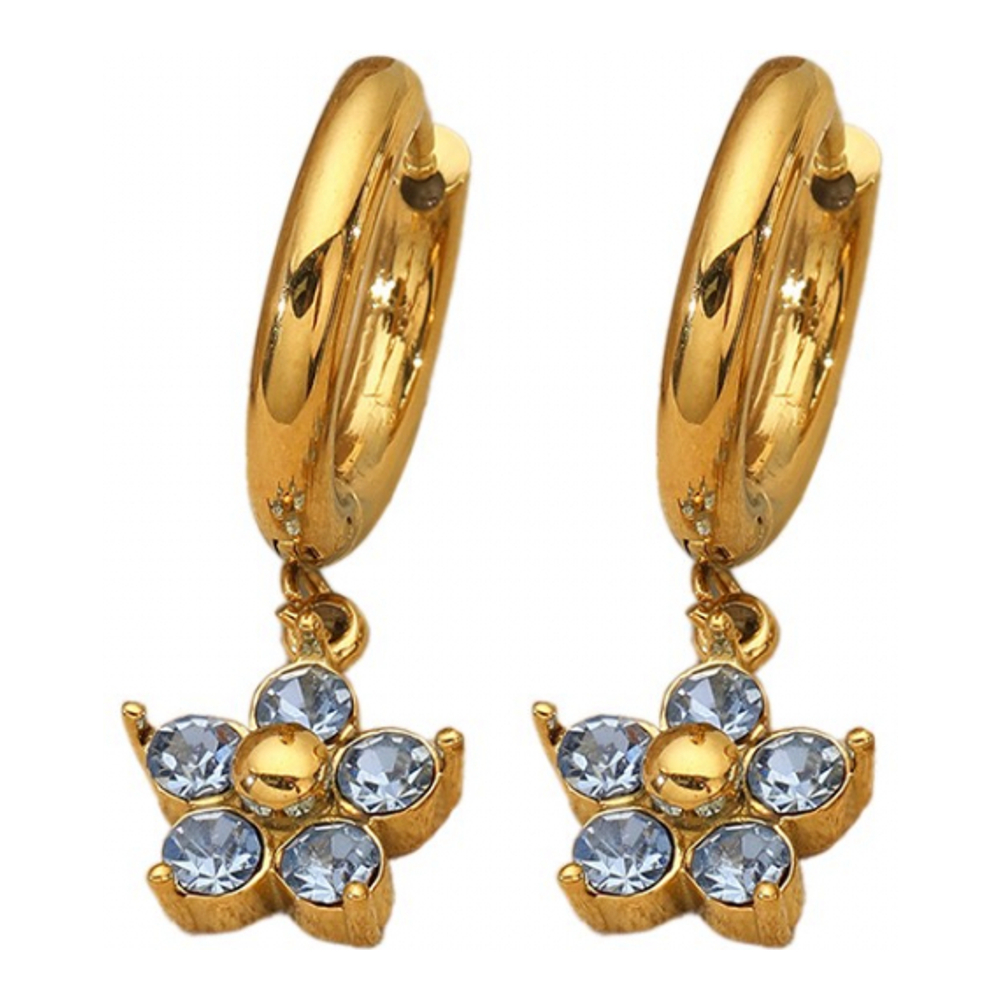 Boucles d'oreilles 'Five Petal Flower Huggie Hoop Drop' pour Femmes