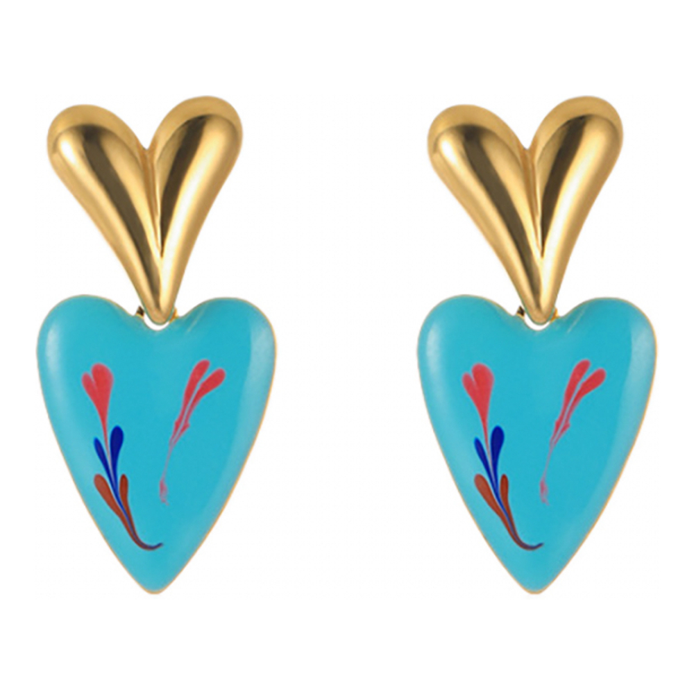 Boucles d'oreilles 'Graffiti Love Heart Hoop' pour Femmes
