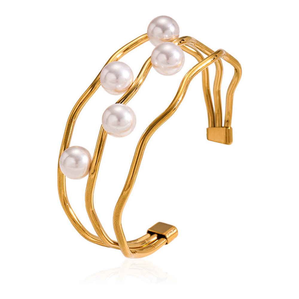 Women's 'Scatter Multi-layer Pearl Cuff' Bracelet