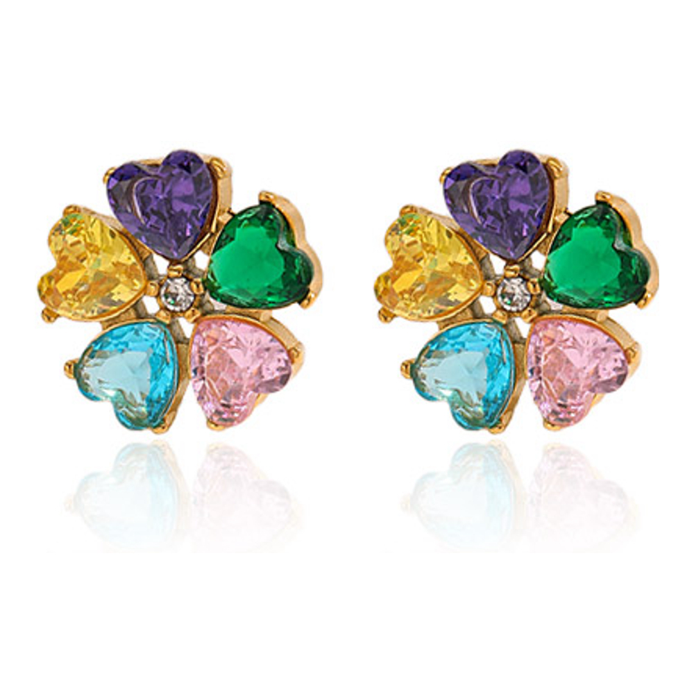 Women's 'Heart Cut Crystal Cluster' Earrings