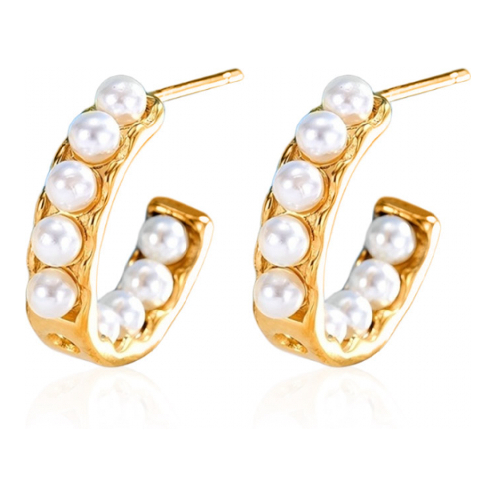Boucles d'oreilles 'Pearl Illusion Huggie' pour Femmes