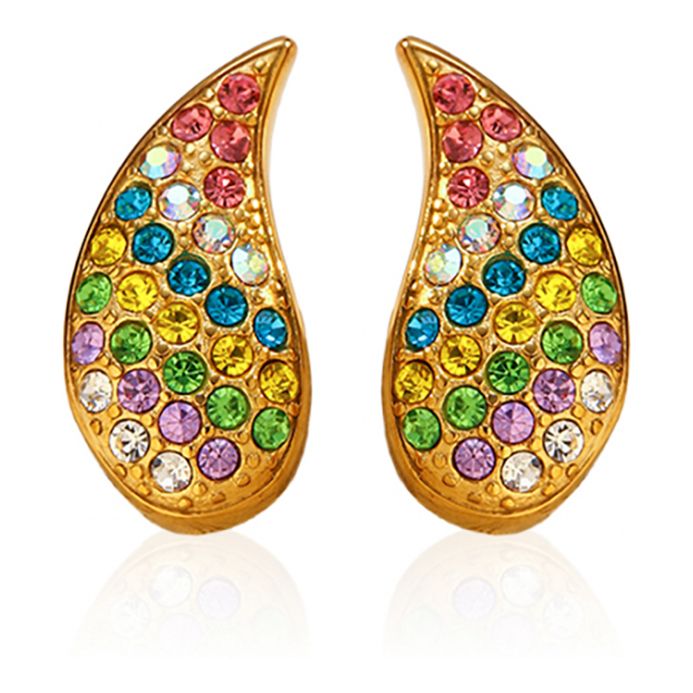 Boucles d'oreilles 'Fruit Salad Rhinestone Paisley Clip' pour Femmes