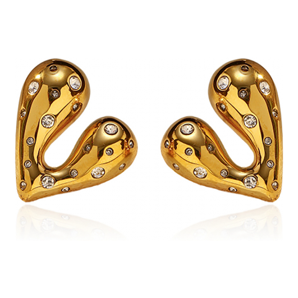 Boucles d'oreilles 'Dupe Rhinestone Peach Heart' pour Femmes