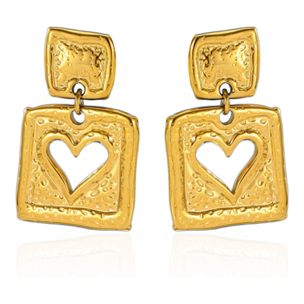 Boucles d'oreilles 'Square Heart Drop Dangle' pour Femmes