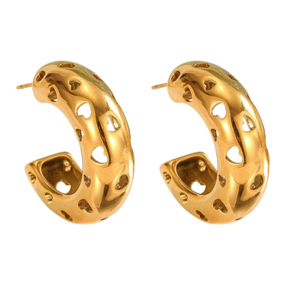 Boucles d'oreilles 'Hollow Love Hoops' pour Femmes