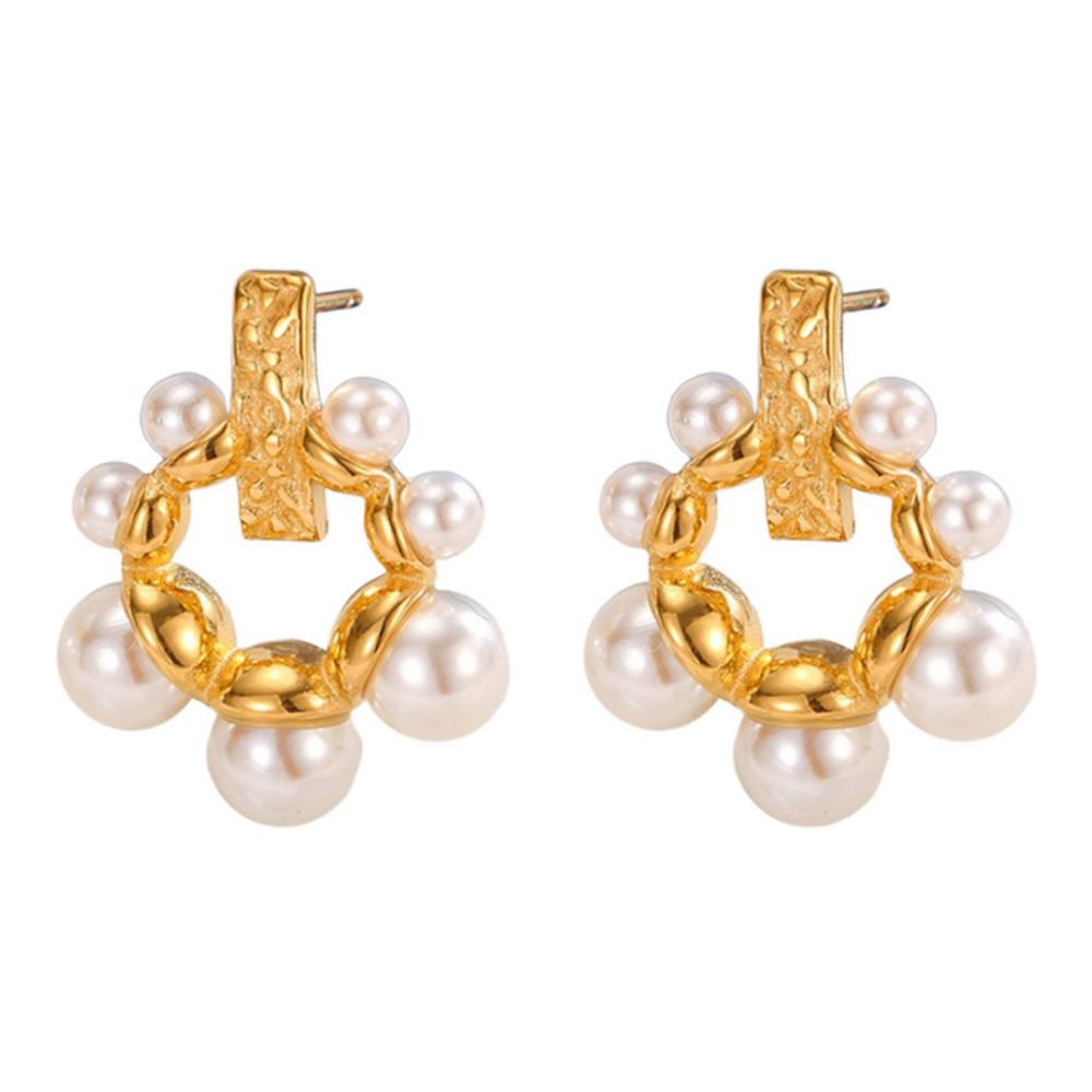 Boucles d'oreilles 'Puffy Pearl Hoop' pour Femmes