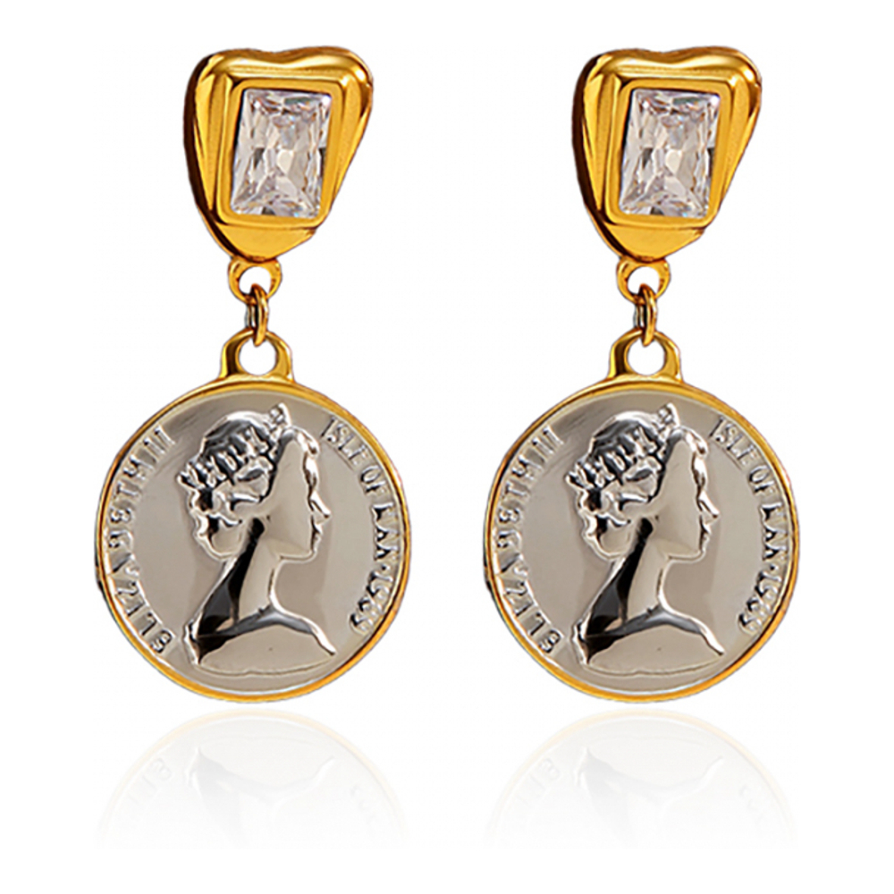 Boucles d'oreilles 'Retro Relief Portraits Coin' pour Femmes