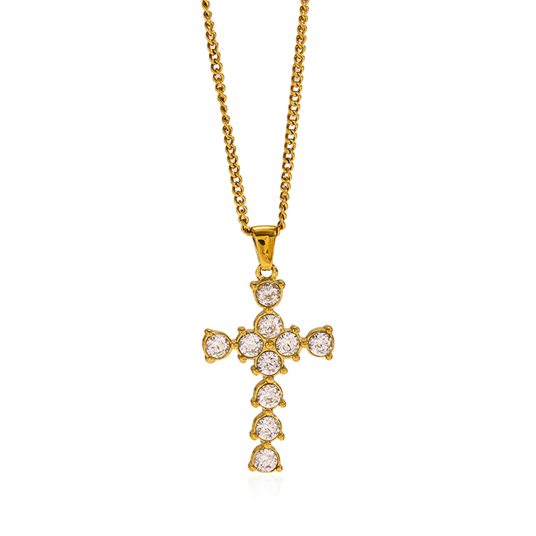 Women's 'Tender Love Pink Tourmaline Cross' Necklace