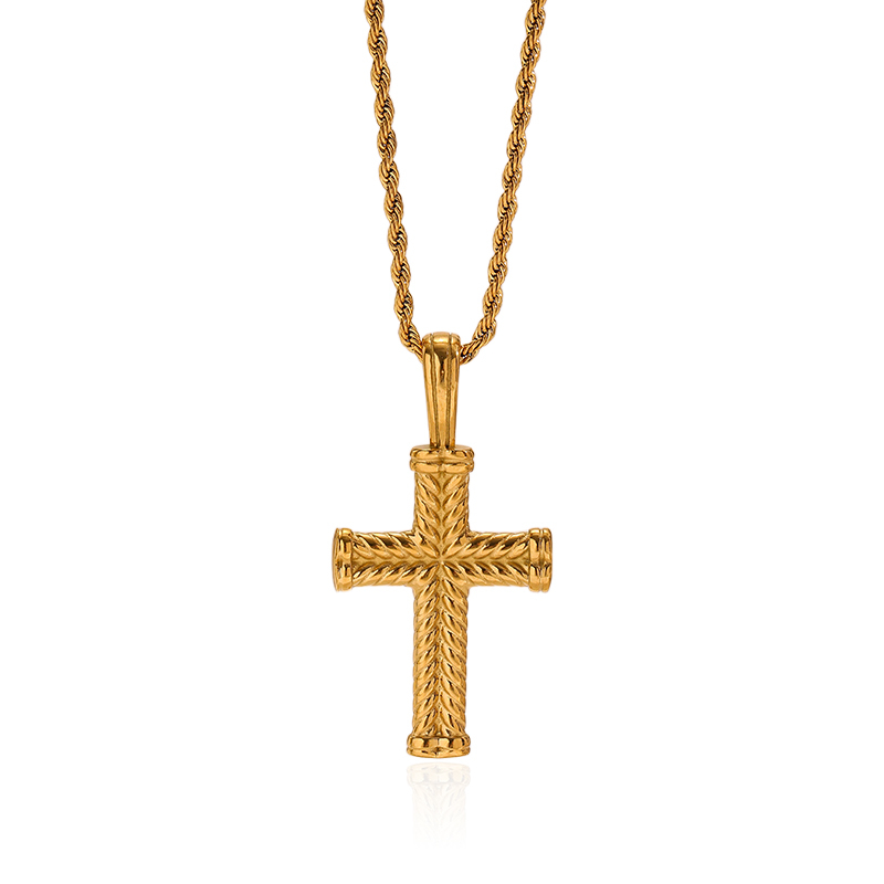 Women's 'Chevron Twist Cross' Necklace