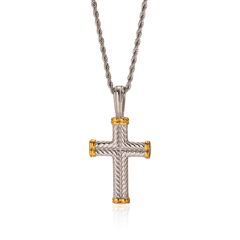 Women's 'Chevron Twist Cross' Necklace