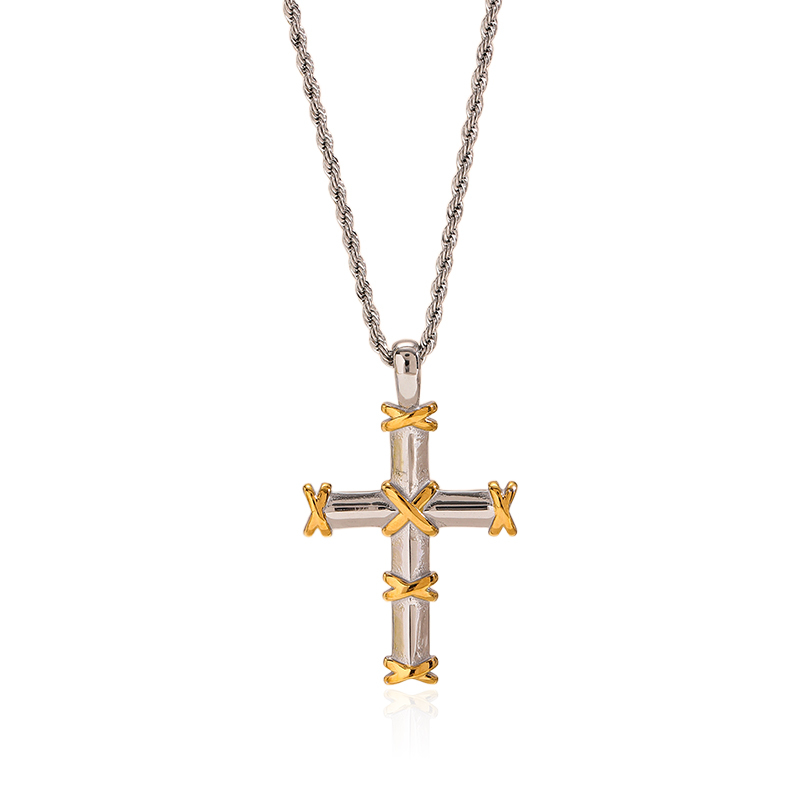 Women's 'The Moissanite Kiss Cross' Necklace