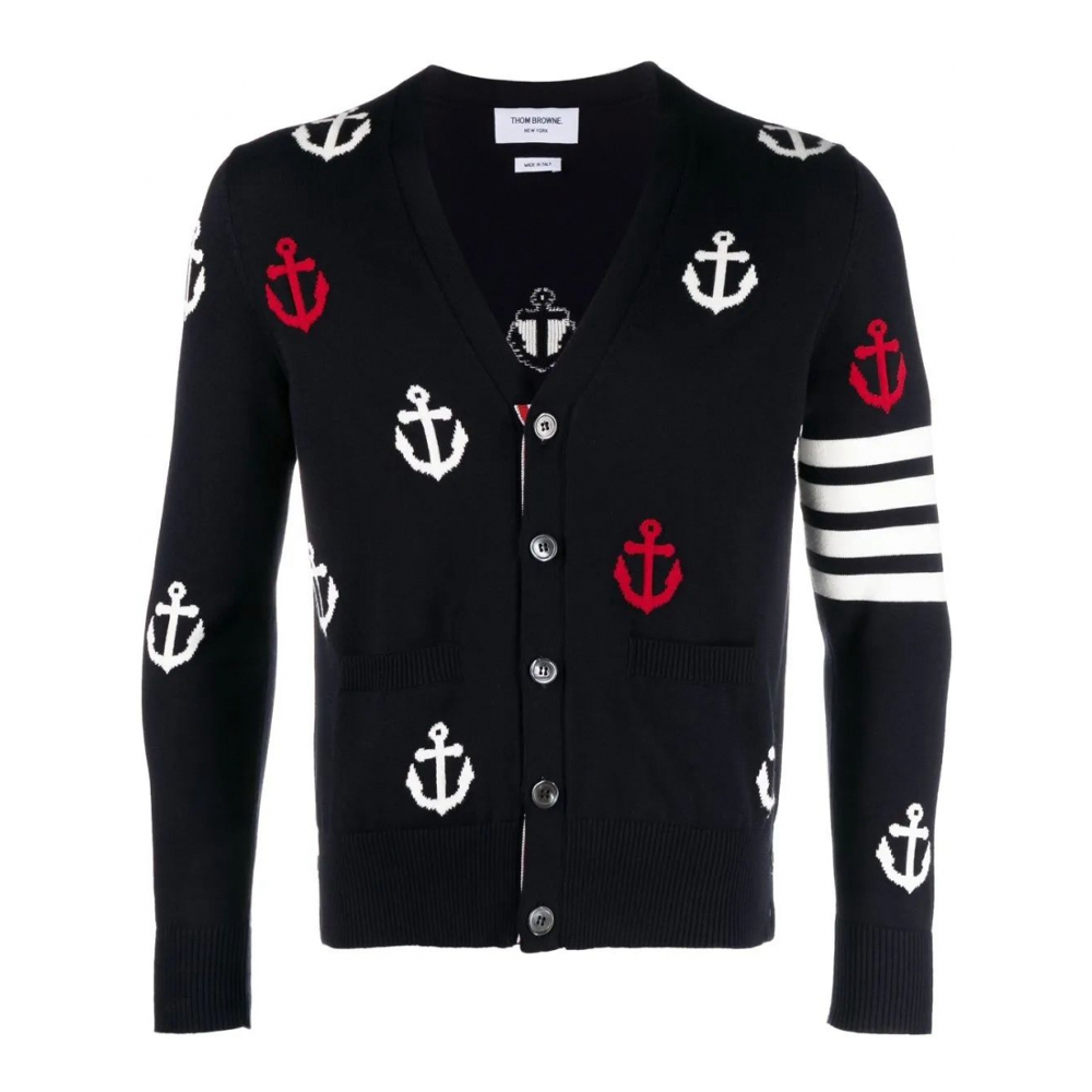 Cardigan '4-Bar Anchor Print' pour Hommes
