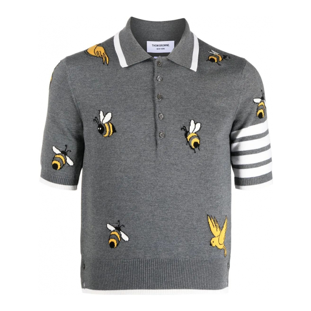 Polo '4-Bar Intarsia-Knit' pour Hommes