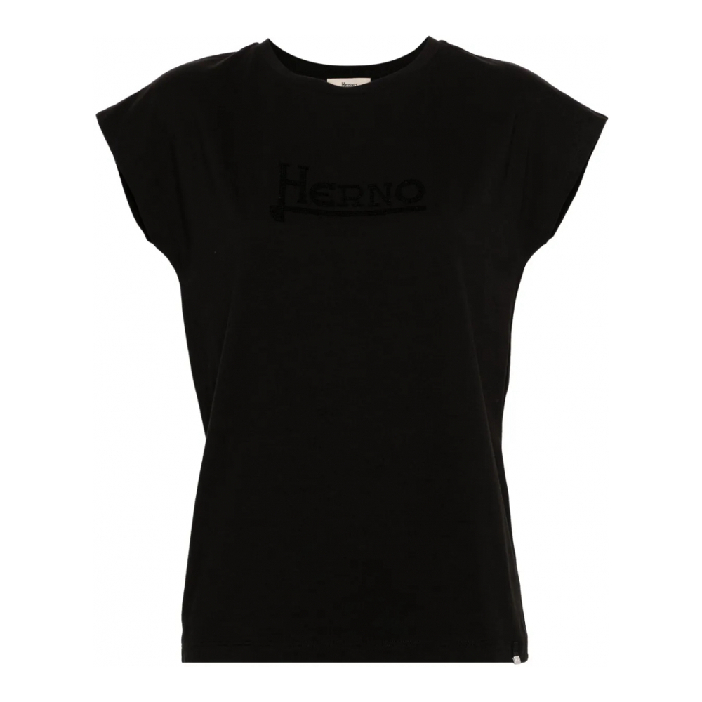 T-shirt 'Logo-Embellished Cap-Sleeve' pour Femmes