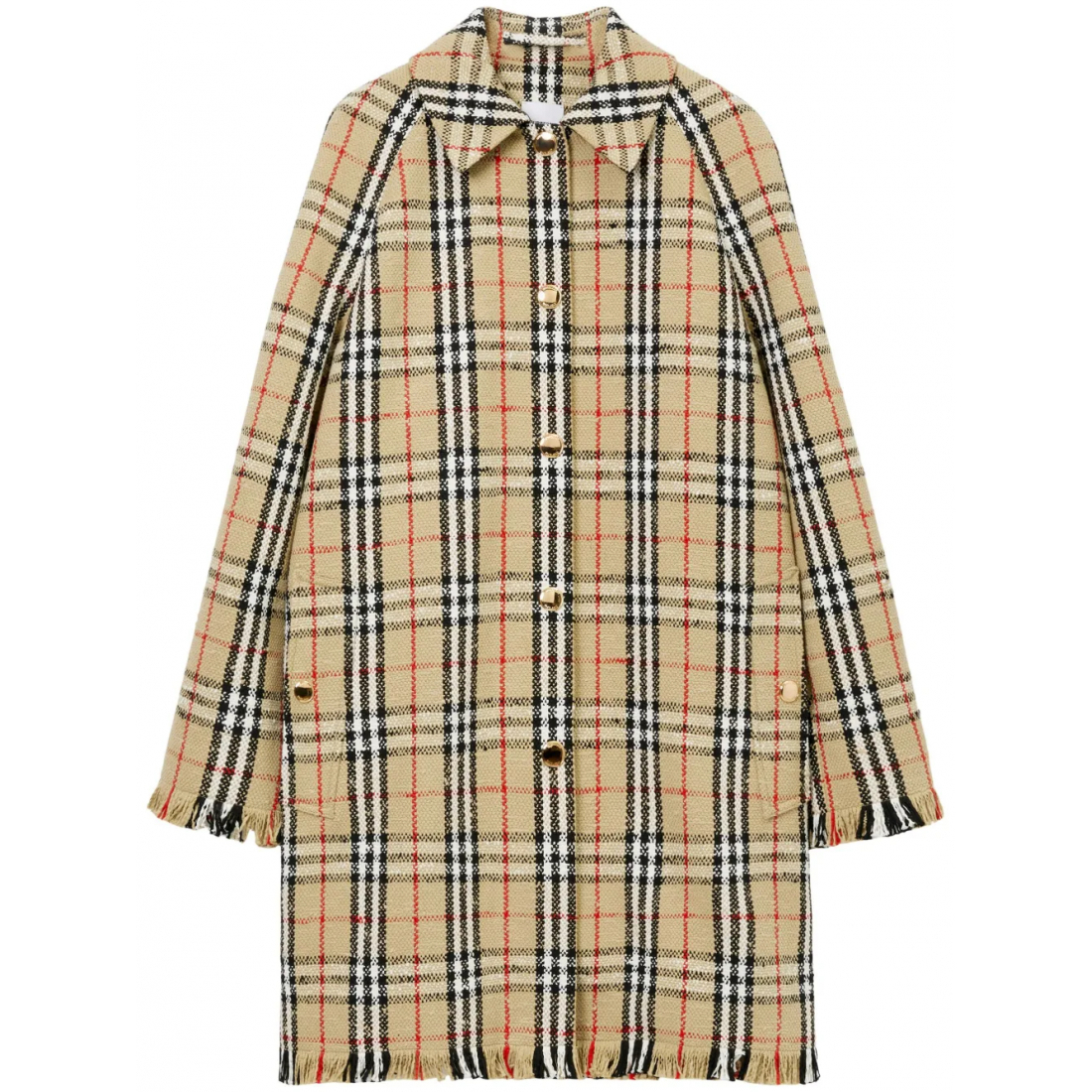 Imperméable 'Bouclé Checkered Buttoned' pour Femmes