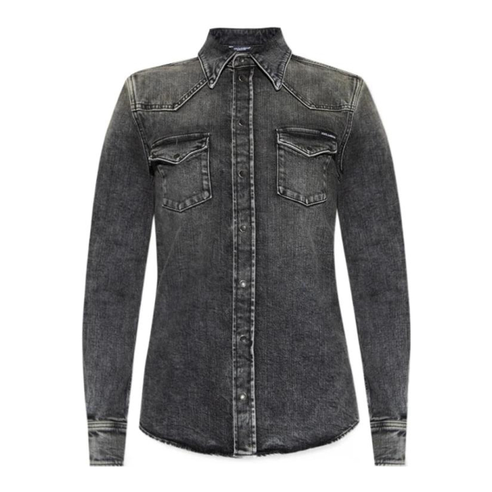 Chemise en Jean 'Distressed Button-Up' pour Hommes