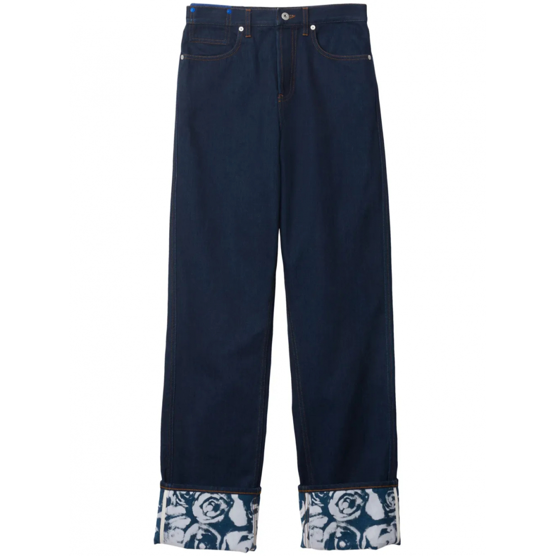 Jeans 'Logo-Patch Straight-Leg' pour Femmes