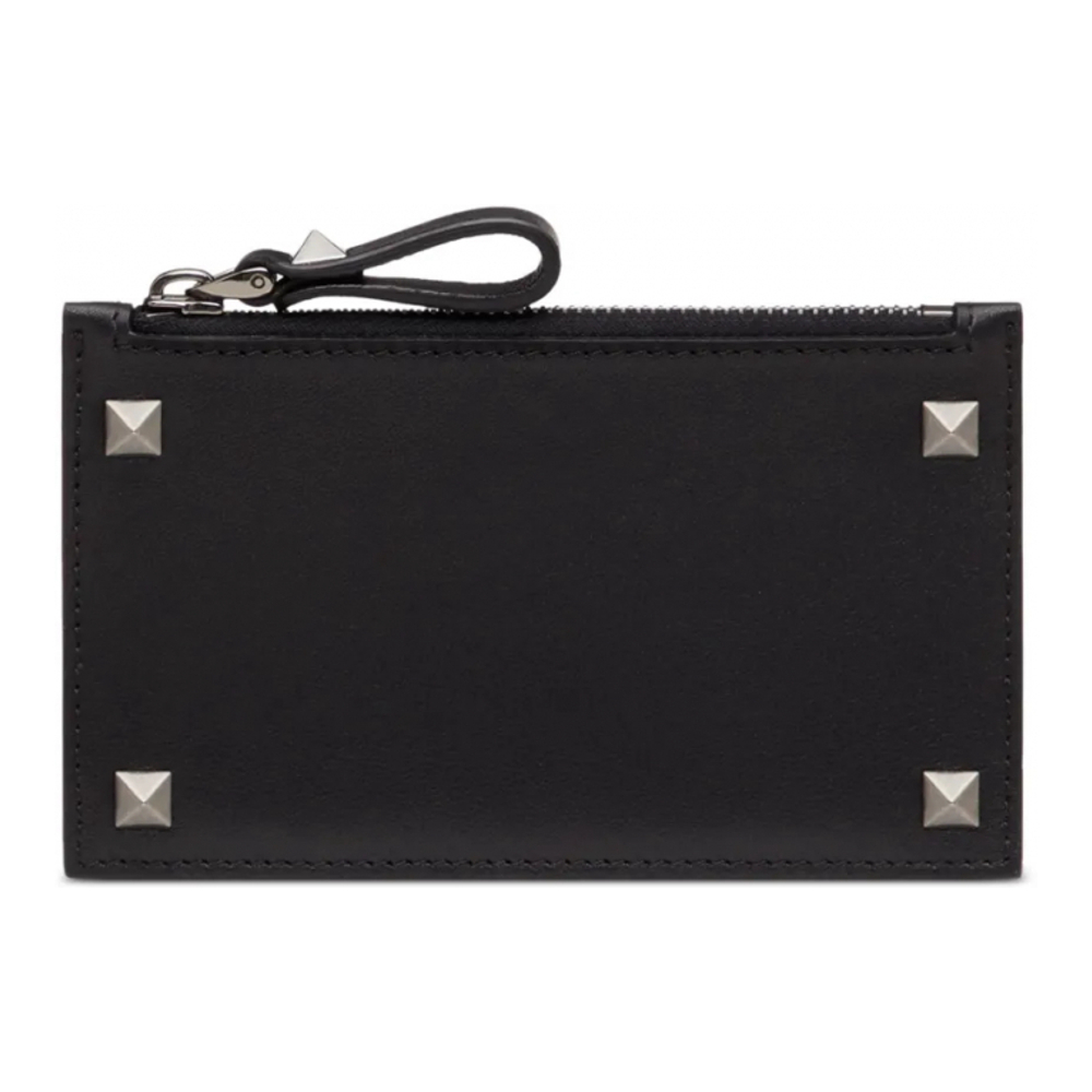 Men's 'Rockstud Zip' Card Holder