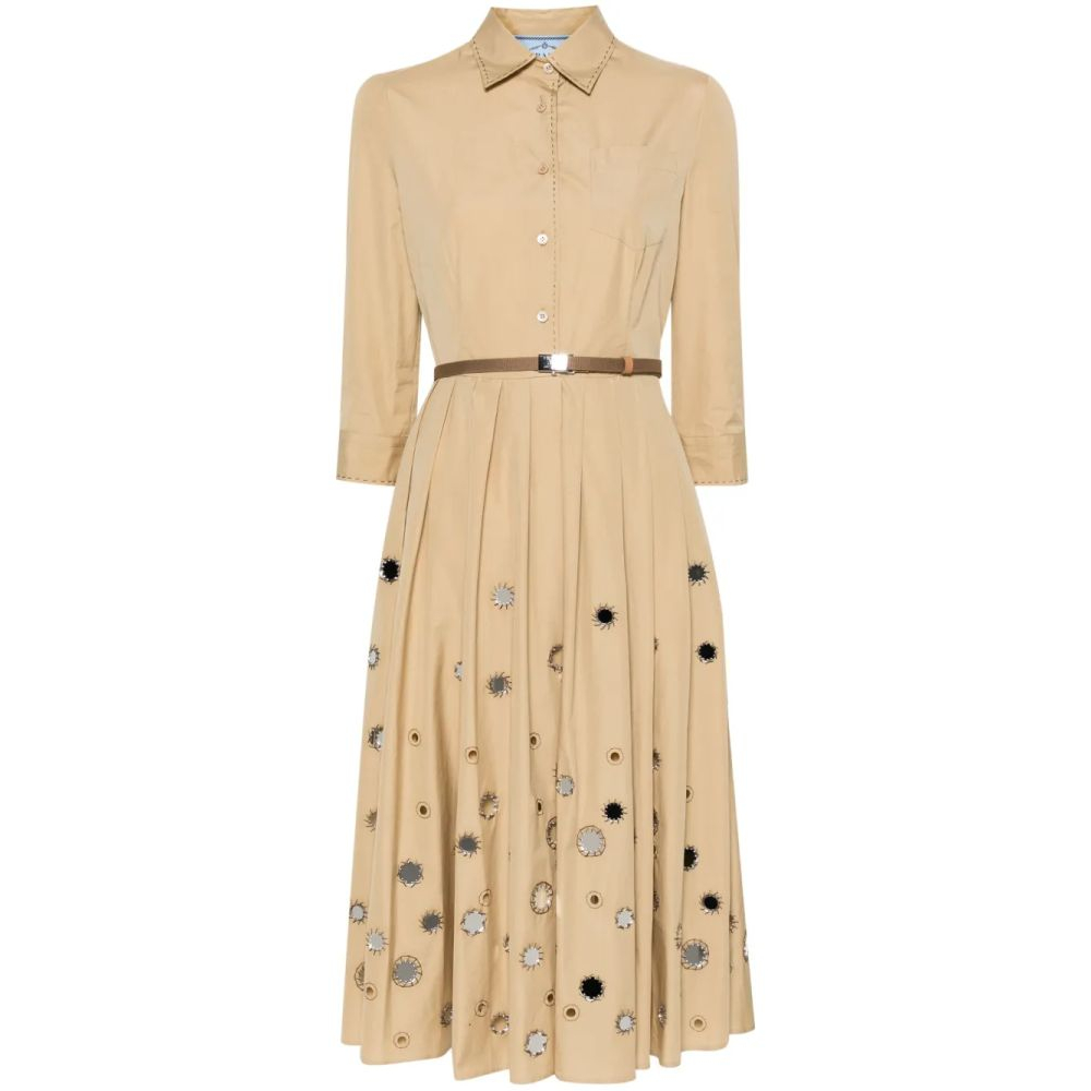 Women's 'Mirror Embellished Belted' Midi Dress