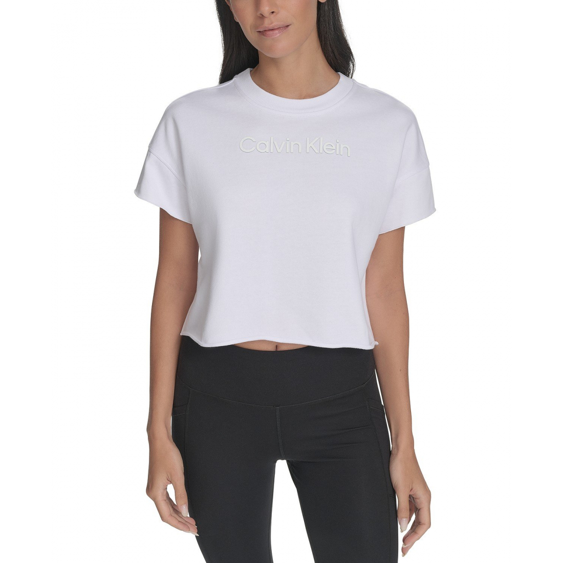 T-shirt 'French Terry 2-Tone Logo Crop' pour Femmes