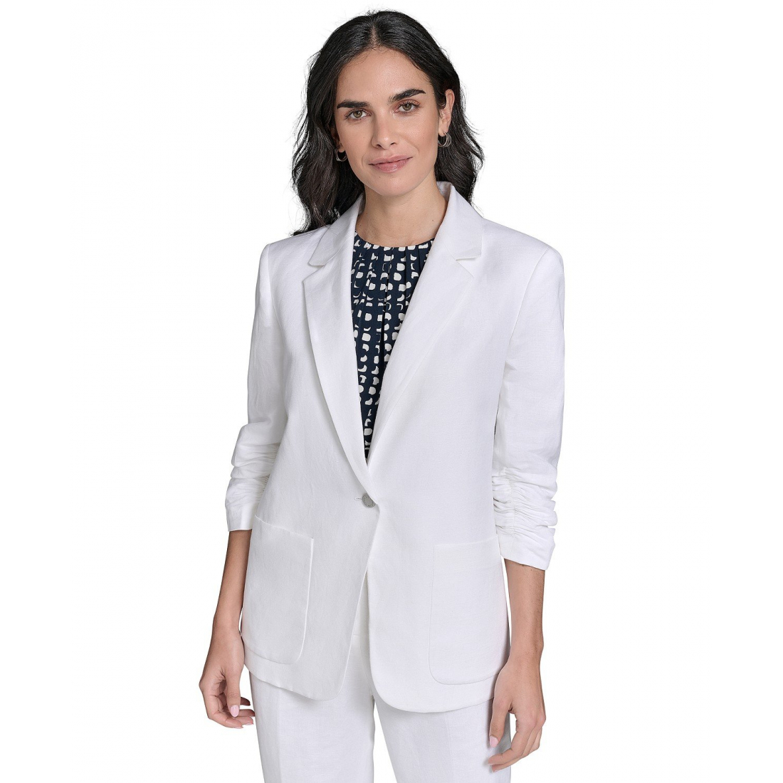 Femmes's 'Linen Blend One-Button' Blazer