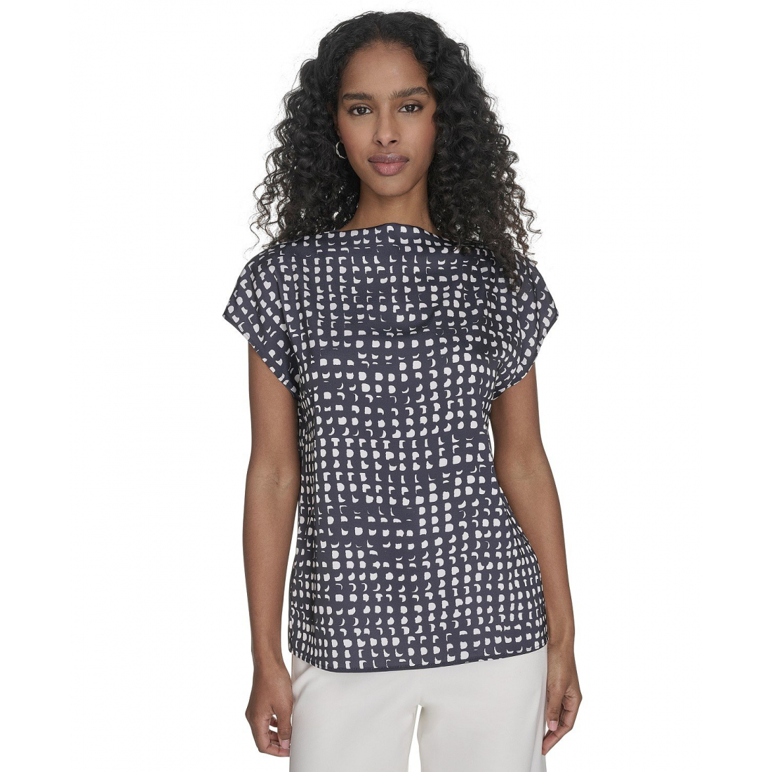 Femmes's 'Printed Mock-Neck' Top