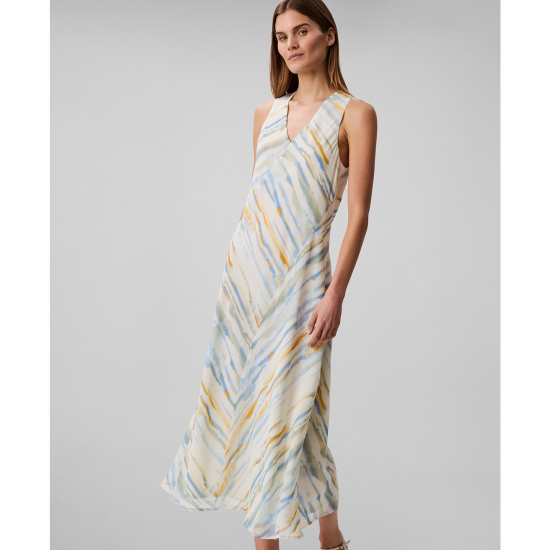 Femmes's 'Printed V-Neck Sleeveless' Robe Midi