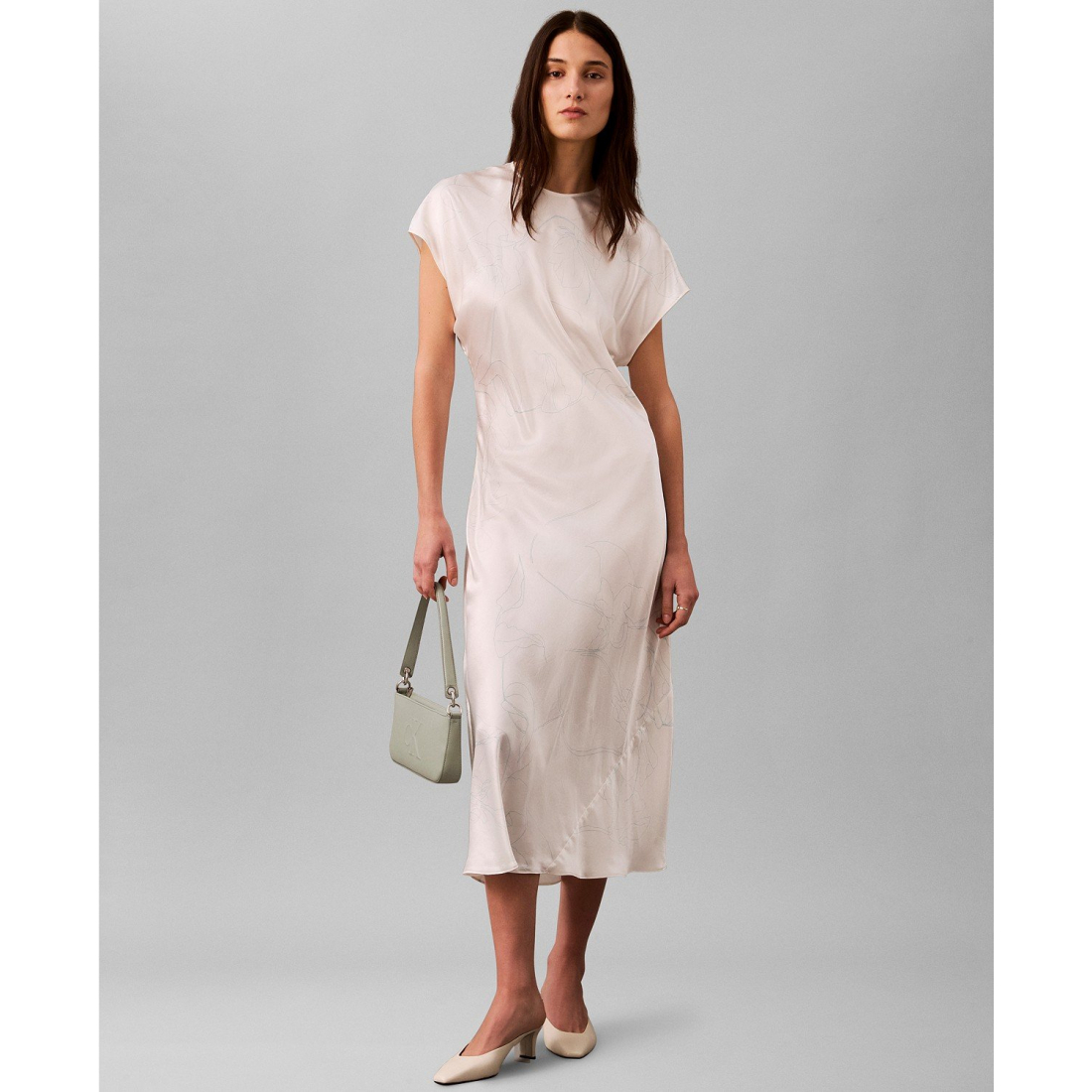 Women's 'Cap Sleeve Printed' Midi Dress