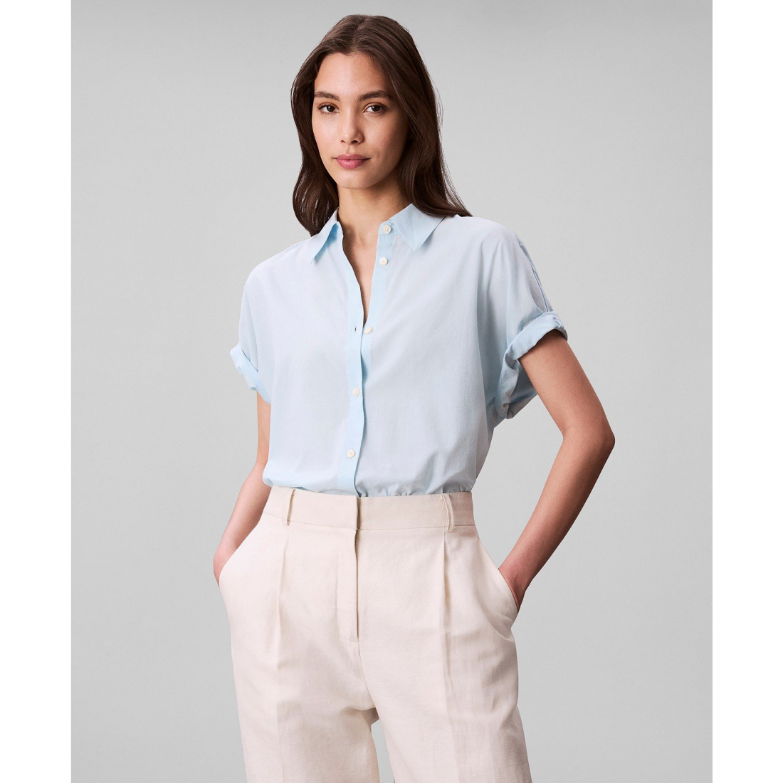 Femmes's 'Button-Down Collared' Chemise à manches courtes