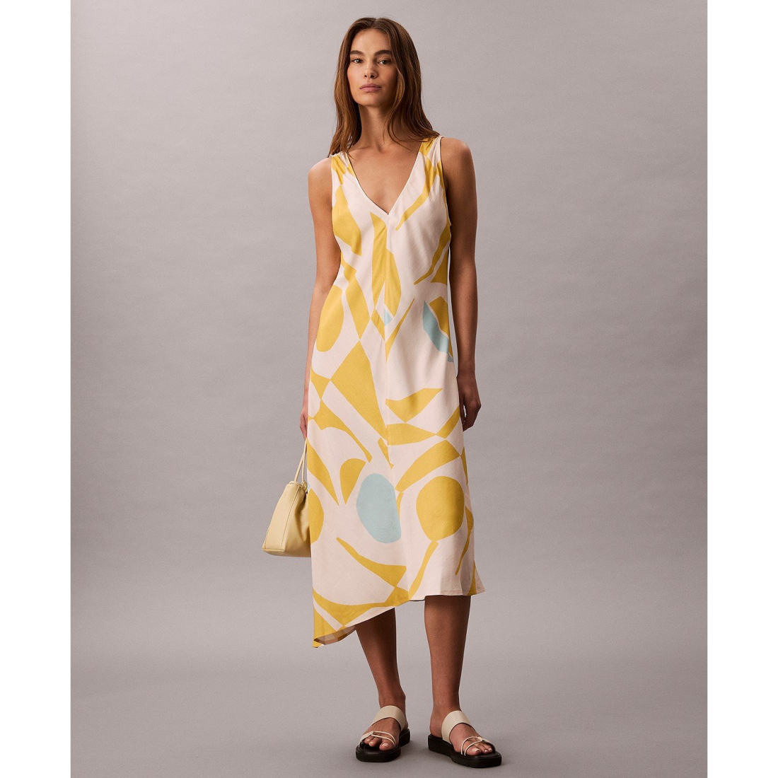 Femmes's 'Geo-Print Asymmetrical-Hem' Robe Midi