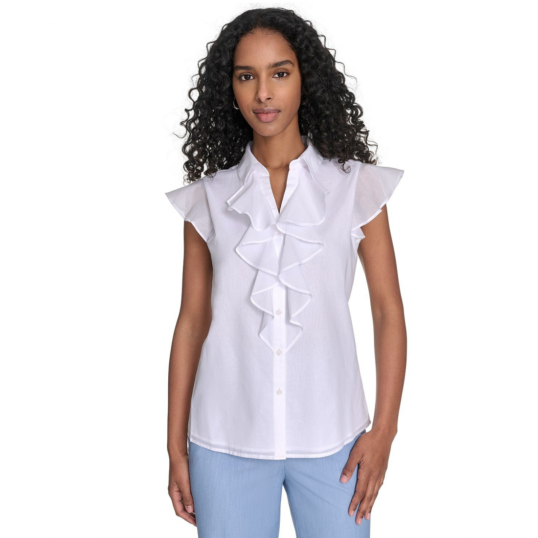 Femmes's 'Button-Front Ruffle' Blouse