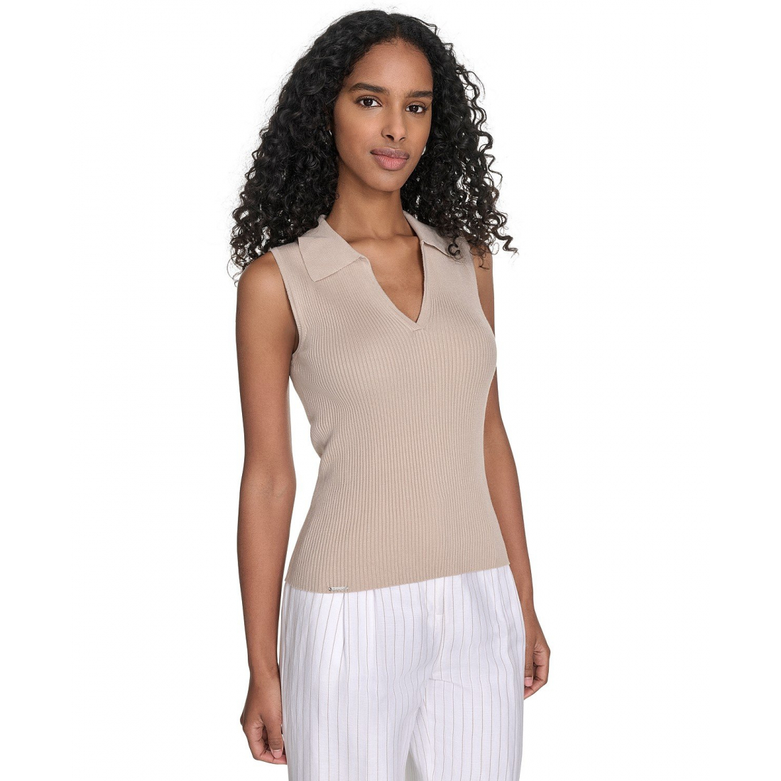 Femmes's 'Collared V-Neck' Haut sans manches